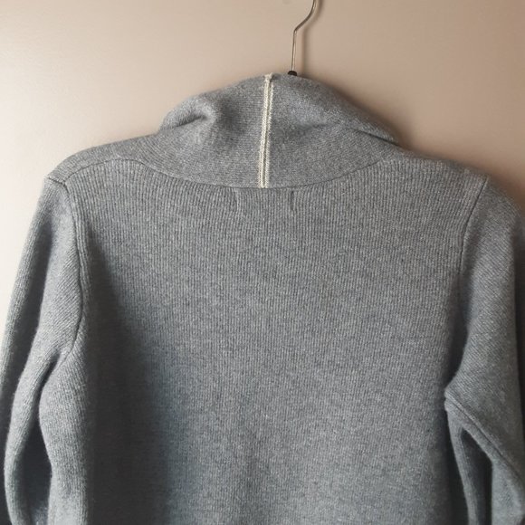 Hekla and Co. Italy Wool Cashmere Long Open Cardigan Blue Grey Size Med. - Picture 11 of 14